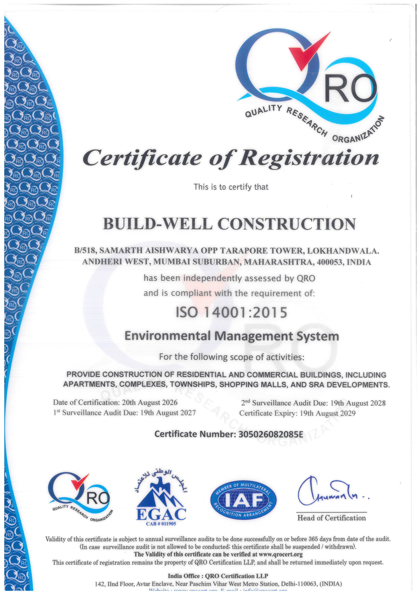 ISO 14001:2015 — Build-Well Construction